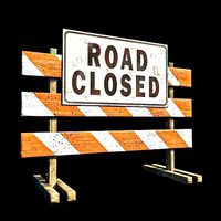 Road closed sign low poly