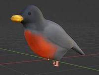 Low Poly American Robin Bird