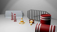 LowPoly Road Props