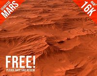 16K Seamless Mars Landscape Terrain - Smooth Erosion