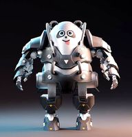Robot Panda Low Poly