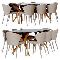Diningroom set CALLIGARIS chair AMELIE and table TOKYO