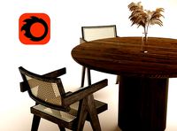 PIERRE JEANNERET Chandigarh Chair scene 3D model