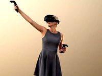 Ina 10012 - Woman In Summer Dress With VR Headset And Controller
