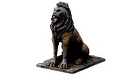 Abandoned and Damaged Lion Statue