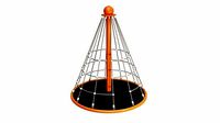 Playground carousel with rope climber