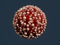 Skull Bones Horror Seamless PBR Texture 3