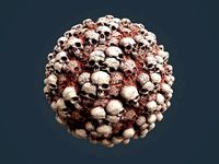 Skull Bones Horror Seamless PBR Texture 0