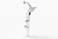 Square shower with chrome hand shower