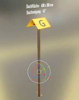 Flugmarkierungshaube mit Aluminiumpfosten 400x300mm 45