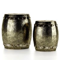 Hammered Drum 2 Piece Stool Set