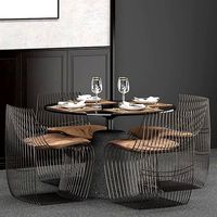 Rock Table and Sign Filo chairs set with Decoration wall