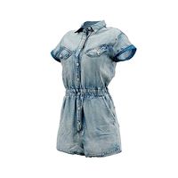 Elastic Belt Jeans Romper