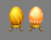 Cartoon Lucky Golden eggs - Easter eggs - Broken eggs