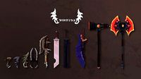 pack of 10 low poly fantasy weapons