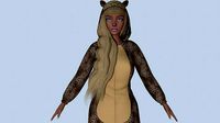 Girl kigurumi leopard