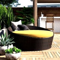 Van Cleef Moon Patio Outside Chair with Cushion