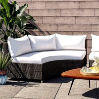 White Rorie Round Sofa with Cushions