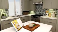 Mid-Century Modern Kitchen with Dining set
