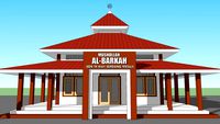 Desain Mushollah 12m x12m (denah inti 8m x 8m)