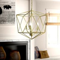 Brushed Nickel Todd Light Candle Style Geometric Chandelier