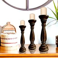 Handmade Wooden with Pillar Base Support