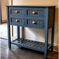 Antique Navy Rosas Console Table