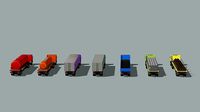A set of large trucks