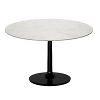 Nero White Marble Dining Table with Matte Black Base