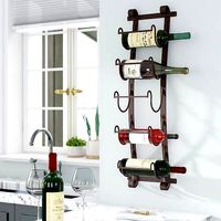 Black Bondville 5 Bottle Wall Mounted Wine Bottle Rack
