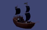 Pirate ship Low Poly 3D model