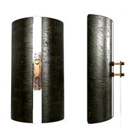 Scudo Sconce Champagne  Textured Murano Glass  White Gold