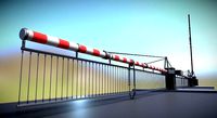 Low-Poly Railroad Barrier 7m with Protective Grid