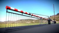 Low-Poly Railroad Barrier 8m Protective Grid