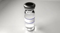 Vaccine Bottle with Label and Liquid