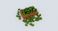 Wooden crate and green peppers