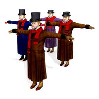 Victorian Dickens Man 1 STATIC not rigged - Low Poly