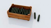 Wooden crate and cucumbers
