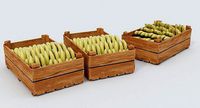 Wooden crate and bananas