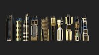 10 LOWPOLY GAME READY SCIFI BUILDINGS PACK