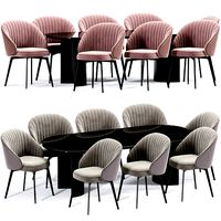 Amara Beige Chenille Dining Table Chair