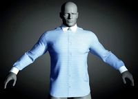 Long Sleeve Shirt Blue White Stripe