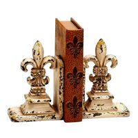 Rust Brown Alencon Fleur de Lis Bookends