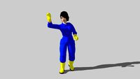 Coveralls female 3D lowpoly
