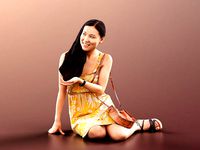 Anita 11355 - Asian Woman Dress Sitting