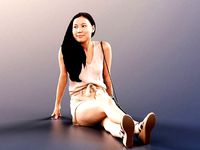 Anita 11351 - Asian Woman Sitting Casual Shopping