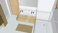 Ensemble évier meuble miroir robinets salle de bain