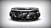 Carp Koi Fish Japanese Traditional Ornament Band | 3D