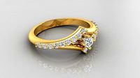 Ring M36 The luxury female ring with gems wedding | 3D
