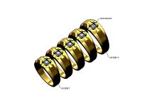 Square 4mm solitaire signet ring US sizes 7to11 | 3D